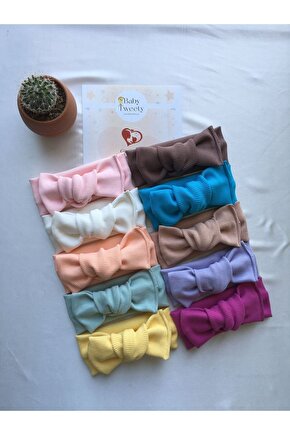 10lu Kombin El Yapımı Ribana Kız Bebek Bandana