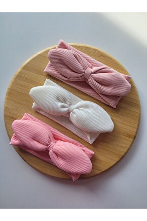 Kız Çocuk & Bebek Kaşkorse Tavşan Kulak Bandana 3lü Set