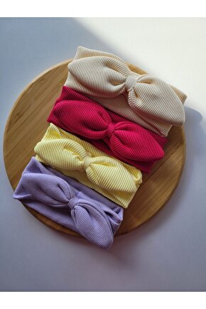 Kız Çocuk & Bebek Kaşkorse Tavşan Kulak Bandana 4lü Set