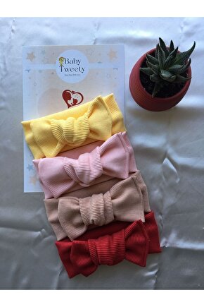 4lü El Yapımı Ribana Kız Bebek Bandana