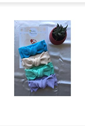 4lü El Yapımı Ribana Kız Bebek Bandana
