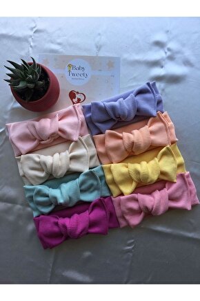 8li El Yapımı Ribana Kız Bebek Bandana