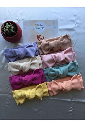 8li Kombin El Yapımı Ribana Kız Bebek Bandana