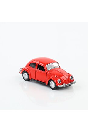 Metal 1:36 Ölçek Çek Bırak Vosvos Araba 11-12 cm Kırmızı