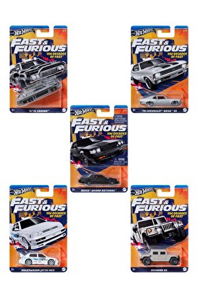 Fast & Furious Themed 2024 - Mix 5 - E Case Decades of Fast Hot Wheels Tüm Seri
