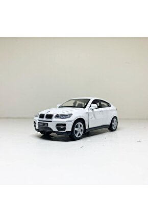 1.36 ÖLÇEK KİNSMART LİSANSLI BMW X6 METAL ARABA BEYAZ RENK 12 CM
