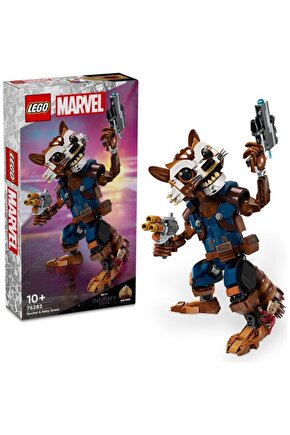 ® Marvel Rocket ve Bebek Groot 76282 - 10+ Yaratıcı Oyuncak Yapım Seti (566 Parça)