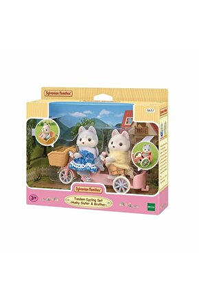 5637 Tandem Bisiklet Seti -Husky Sister & Brother - Dollhouse Oyun Setleri, Çok Renkli