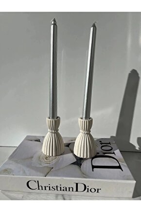 2 Adet Dekoratif Şamdan Mumluk Beyaz Mumluk, Tealight Pinterest Model Aksesuar