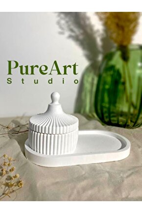 Bernamiofficial Art 2 Li Set Sunum Tabağı Ve Dekoratif Takı Kutusu