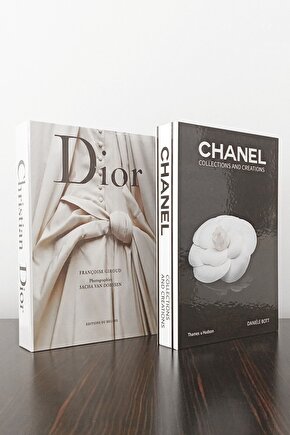 2li Dekoratif Kitap Kutu Görünümlü Dior Gelinlik & Versace Siyah Yaldız Temalı