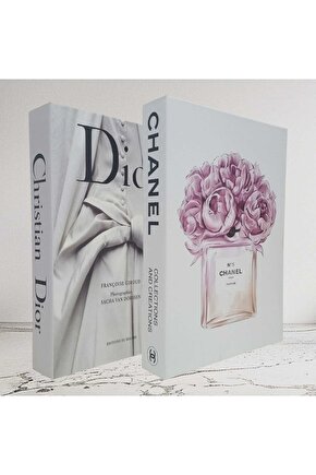 2li Dekoratif Kitap Görünümlü Kutu Gelinlik & Parfum Temalı