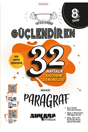 8.sınıf Paragraf Yeni Nesil Sorularla Güçlendiren 32 Haftalık Kazanım Denemeleri