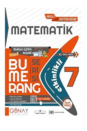7. Sınıf Matematik Etkinlikli Bumerang Serisi  Kolektif  Günay Yayınları  9786257150873