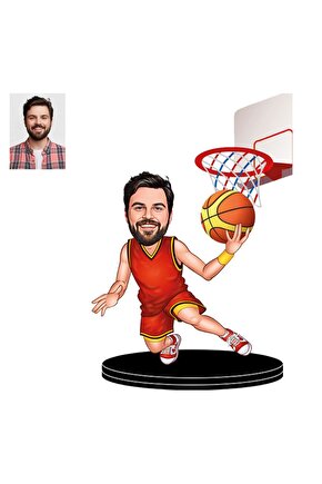 Kişiye Özel Basketbolcu Bay Figürlü 3D Ahşap Biblo,Sevgiliye
