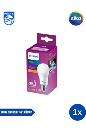 Mycare LED Lamba 13W - 100W 2700K Sarı  Işık  1521 Lümen Yüksek Işık