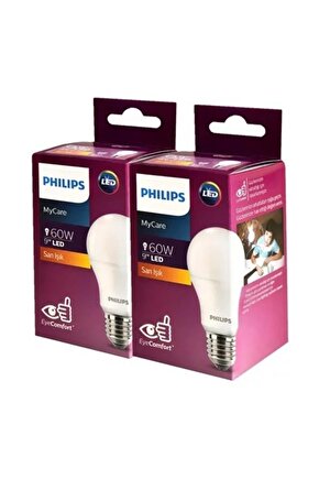 Phılıps Ledbulb 9-60w E27 2700k 2li Ampul