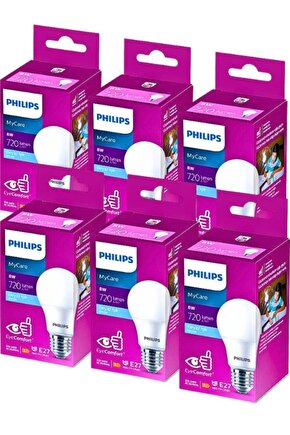 Mycare Led Lamba 8w - 60w E27 720 Lm 6500k Beyaz Işık (6 LI PAKET)