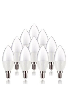 7w Led Buji Ampul E14 Led Ampul Mum Ampul İnce Duy Beyaz Işık 10lu Paket