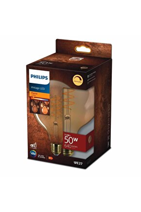 Filament Ampul Amber 50 W Sarı Işık G120 E27
