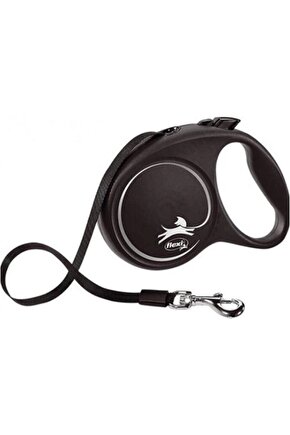 Black Design Otomatik Şerit Köpek Gezdire Tasması Medium 5 Mt Siyah
