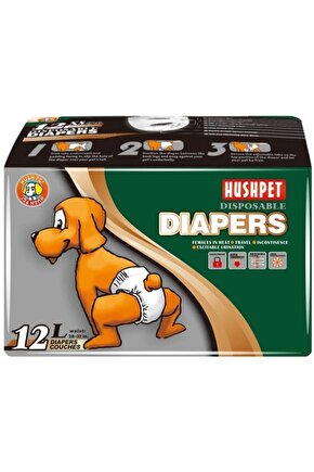 Köpek Alt Tuvalet Bezi 12 Adet L Hush Pet Diapers Large 12li Köpek Bezi