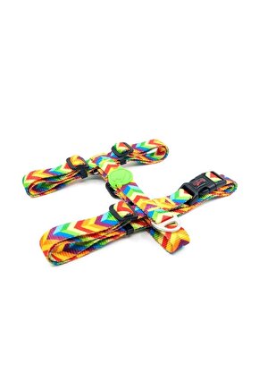 H-tipi Köpek Göğüs Tasması Rainbow M