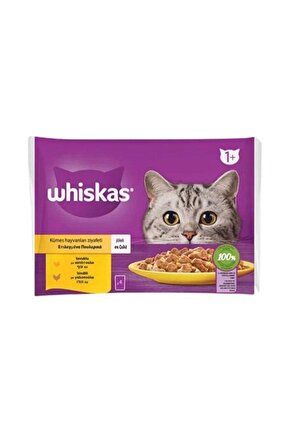 Pouch Jöle Içinde Tavuklu Ve Hindili Yetişkin Kedi Konservesi 4x85 gr