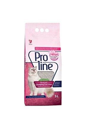 Proline Bentonit Pudralı Topaklanan İnce Taneli Kedi Kumu 5 Lt - 8698995010153