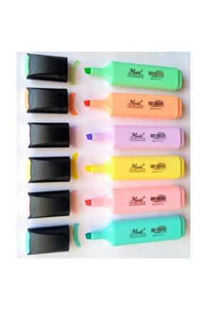 Pastel Renk Fosforlu Işaretleme Kalemi (6 Adet )