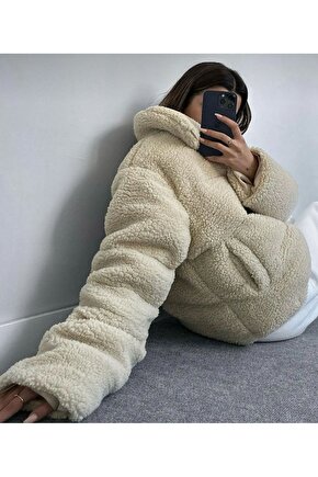 Peluş Yumuşak Kumaş Kabartma Mont