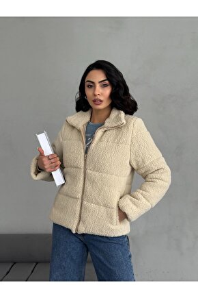 Peluş kabartma teddy şişme mont