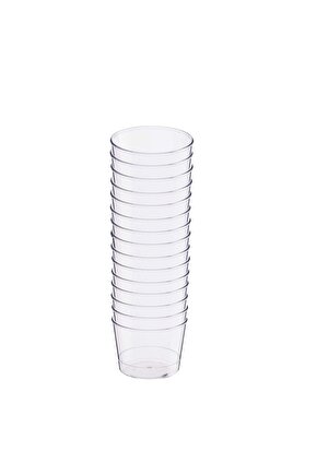 Plastik Kristal Silindir Tatlı Kasesi 180Cc 15Li