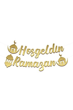 Hoşgeldin Ramazan Kaligrafi Banner Altın