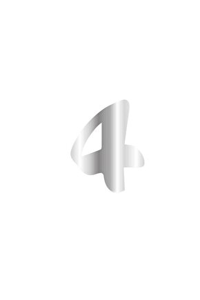 PLEKSİ ÇUBUKSUZ RAKAM 6 CM GÜMÜŞ - 4