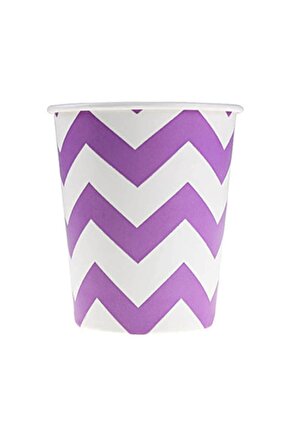 Lila Zigzag Karton Bardak