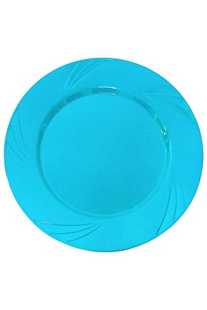 Tabak Kristal Mika 22,5 Cm Mavi ( 6 Adet )