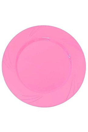 Tabak Kristal Mika 22,5 Cm Pembe ( 6 Adet )