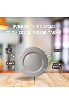 Mika Tabak& Parti Tabak&parti Mika Tabak & Doğum Günü Tabak & Plastik Tabak 19 Cm - 6 Adet
