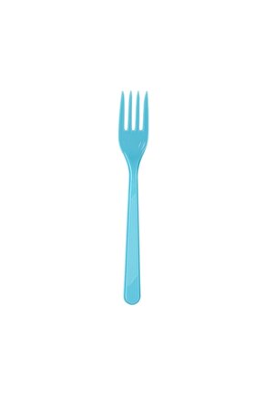 50 Adet Lüks Plastik Mavi Renkli Plastik Çatal
