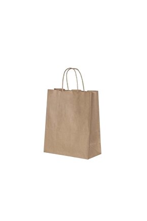 Burgu Saplı Kraft Kağıt Çanta 25x12x31 Cm - 25 Adet