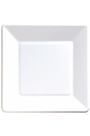 Yeni Beyaz Kare Karton Tabak 20 Cm 25 Adet Model 440583