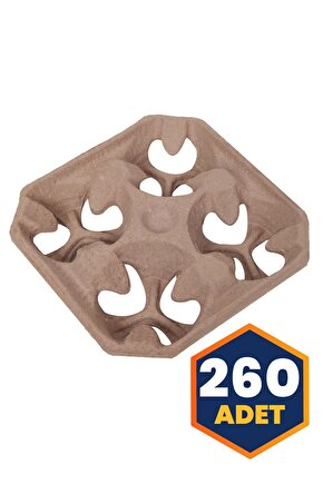 Karton Viyol Bardak Taşıyıcı Natürel 4 lü - 260 adet