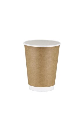 Double Wall Kraft Karton Bardak 12 oz - 20 Adet