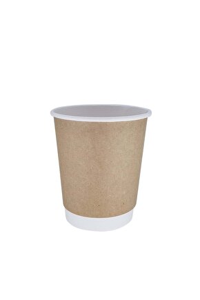 Double Wall Kraft Karton Bardak 8 Oz - 30lu
