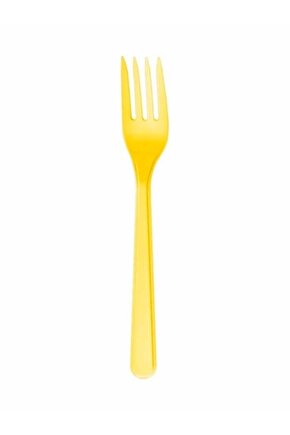 Renk Sarı Plastik Çatal Kullan At 25 Adet