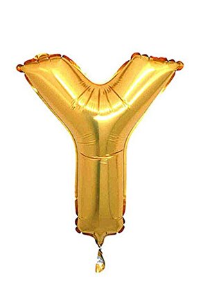 Y Harf Gold Folyo Balon Harfli Helyum Balon 100 Cm Dev Boy