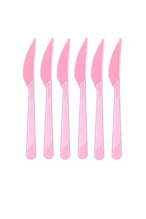 Pembe Renk Renkli Plastik Bıçak 25 Adet