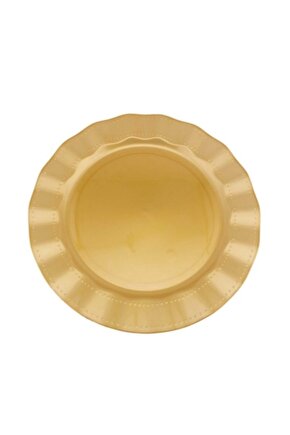 Plastik Tabak Sert Lüks 18cm (6 ADET) Renk Gold