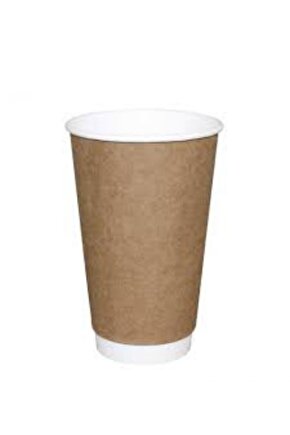 16 Oz Kraft Double Wall Karton Bardak 100 Adet
